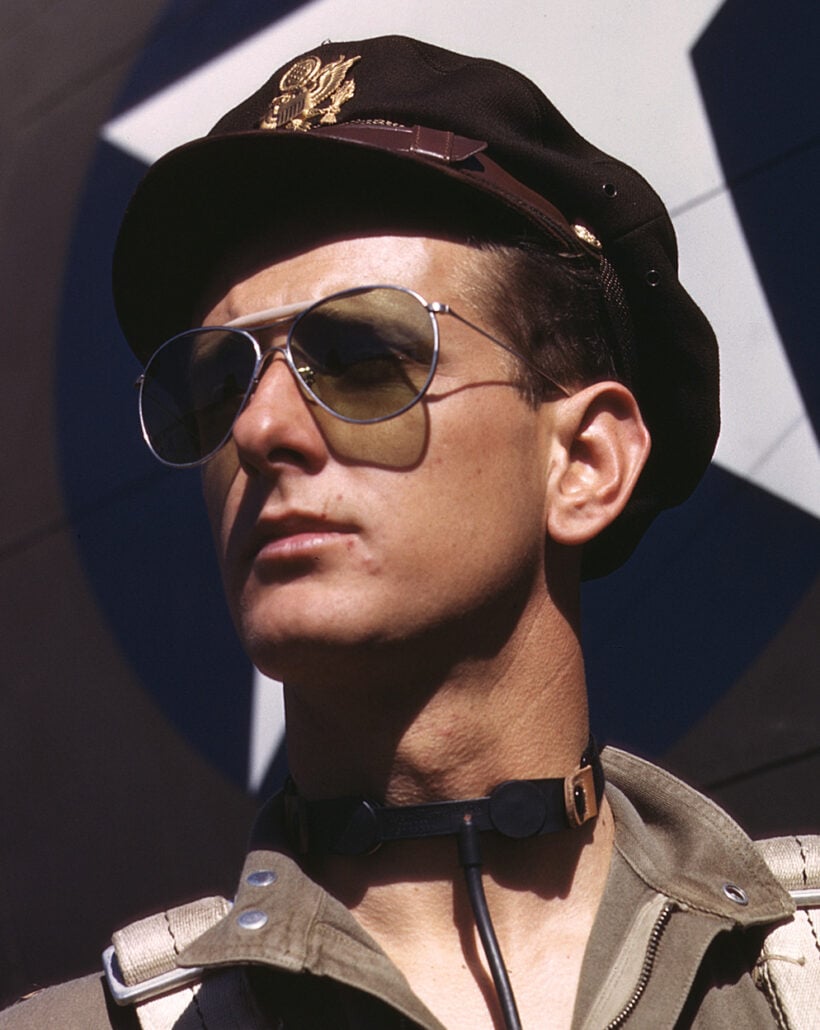 Photo of an American airman wearing sunglasses