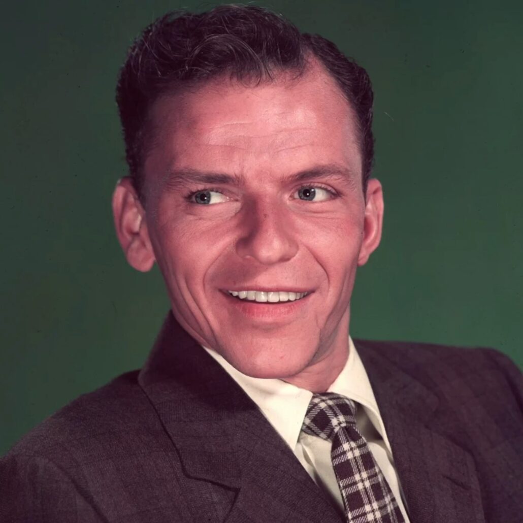 Photo of Frank Sinatra wearing a tartan tie