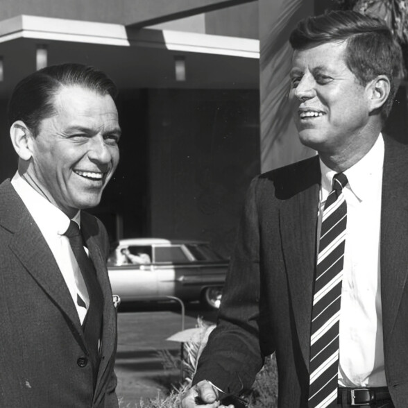 Photo of Sinatra with John F Kennedy