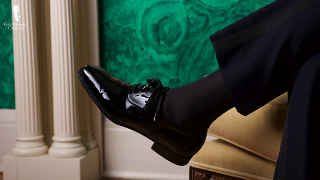 It is compelling to wear a pair of black socks in a Black Tie event.