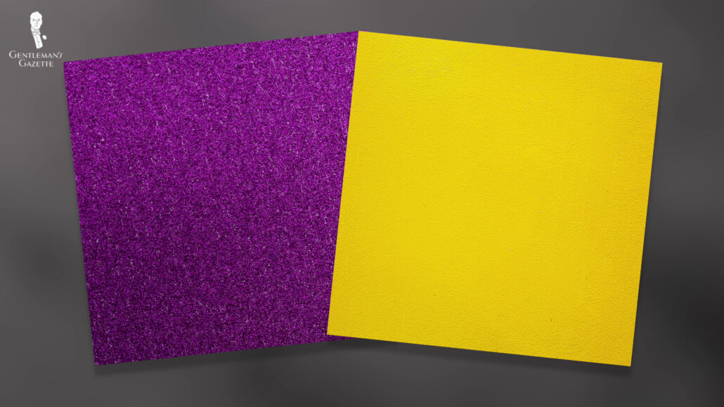 Purple and yellow complements each other.