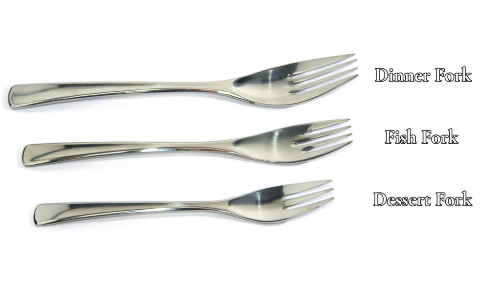 Take a fish fork! A variety of forks being served when dining formal.