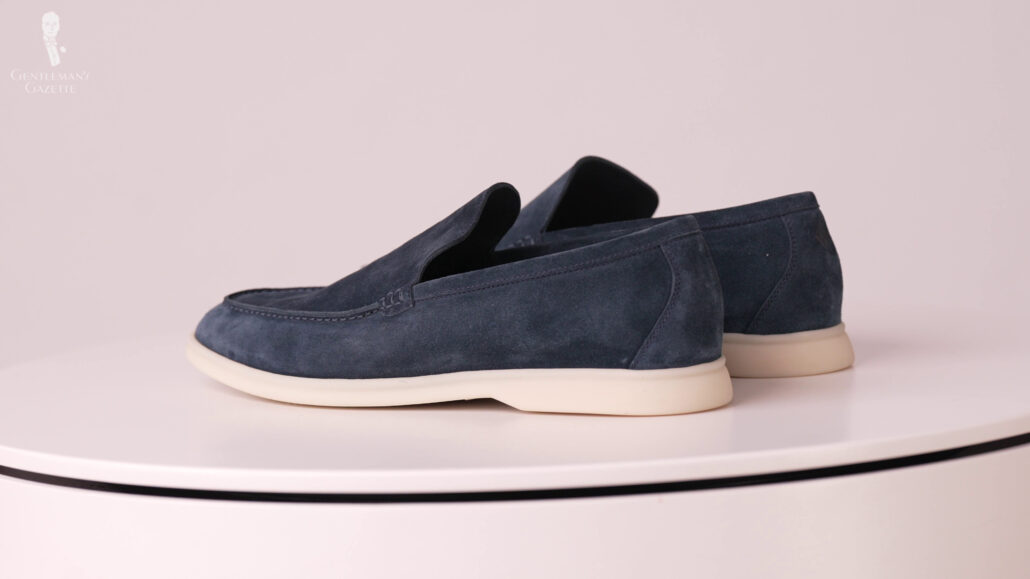 The stitching is consistent and tight with the heel low but sits very comfortably like a boat shoe.