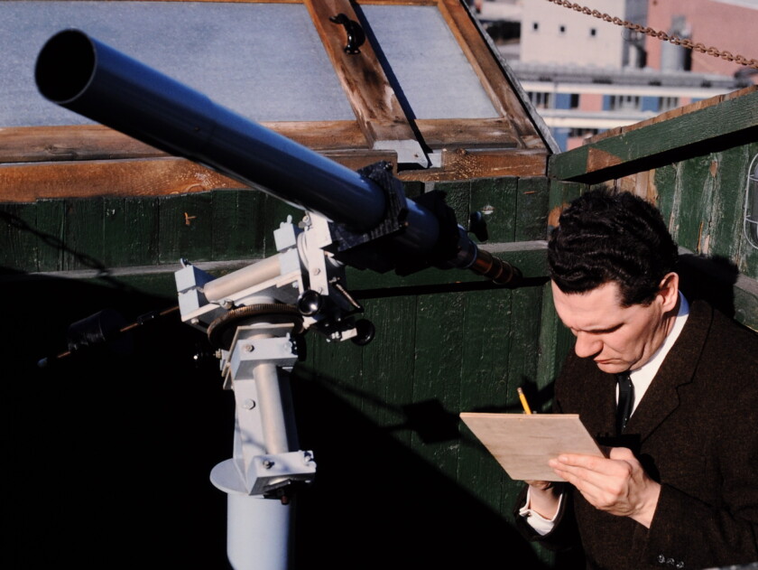Photo of an amateur astronomer