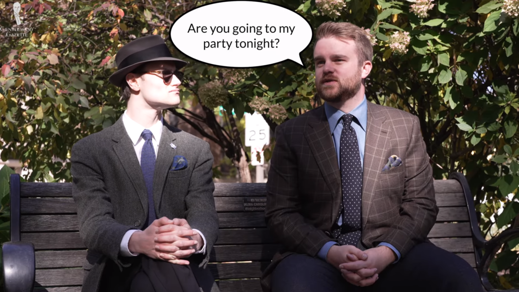 Nathan and Preston sit on a park bench; a speech bubble from Nathan reads, "Are you going to my party tonight?"