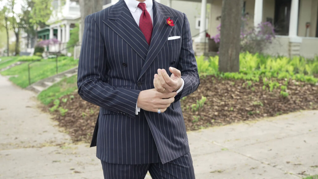 Double-breasted suits are associated with very formal style.