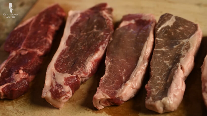 Photo of strip steaks