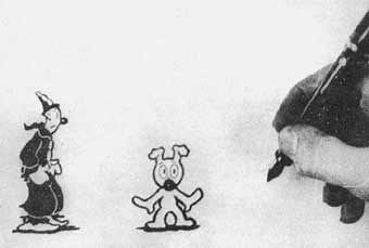 Out Of The Inkwell Animation C 1924 Two illustrated characters
