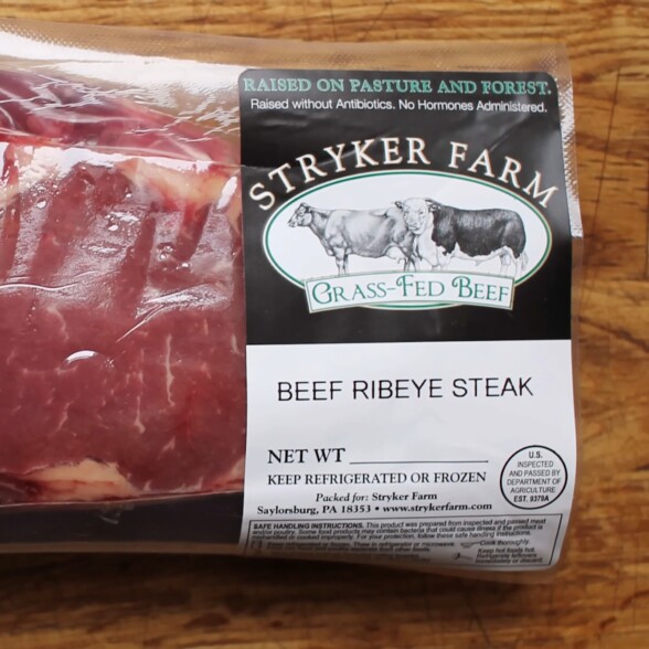 Photo of Stryker Farm example of grass fed beef packaging