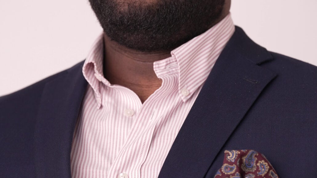 Wear A Shirt With A Collar Instead Of Wearing A Tshirt Kyle wearing a striped white and pink button down shirt.