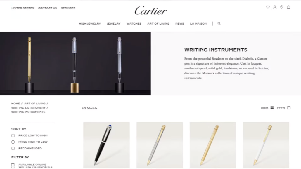 Browsing through Cartier website.