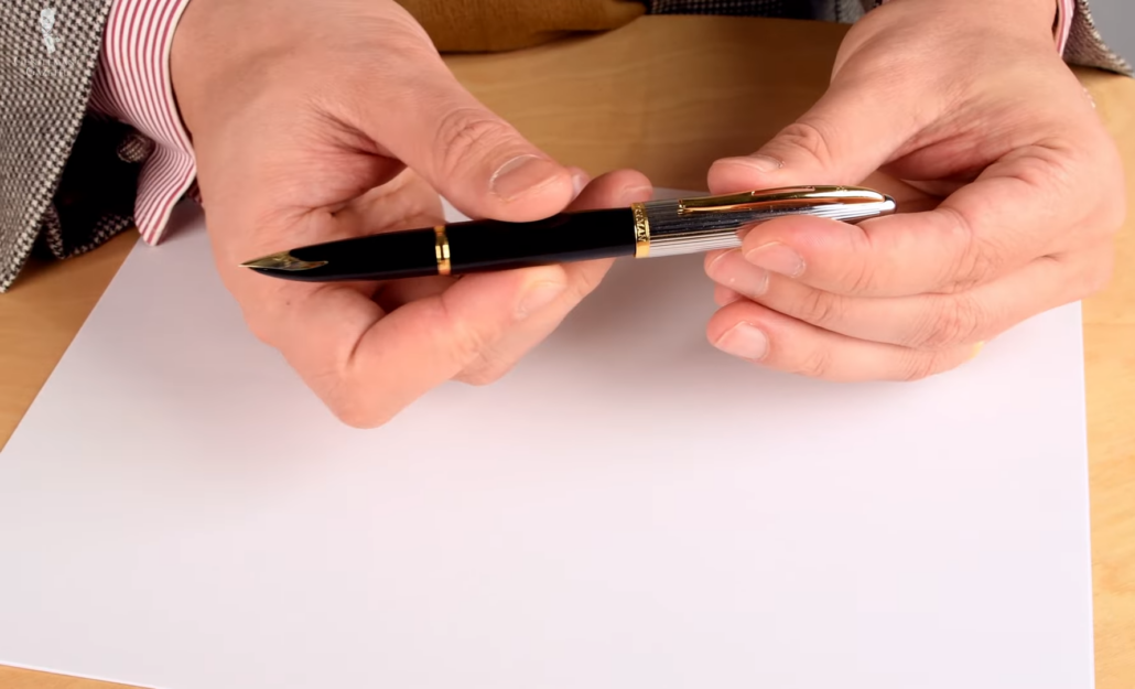 Fountain pens where cap are placed at the back of the barrel.