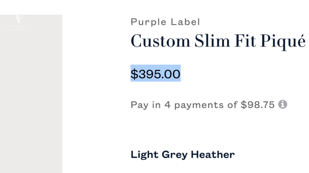 Purple label shirts retails for $395!