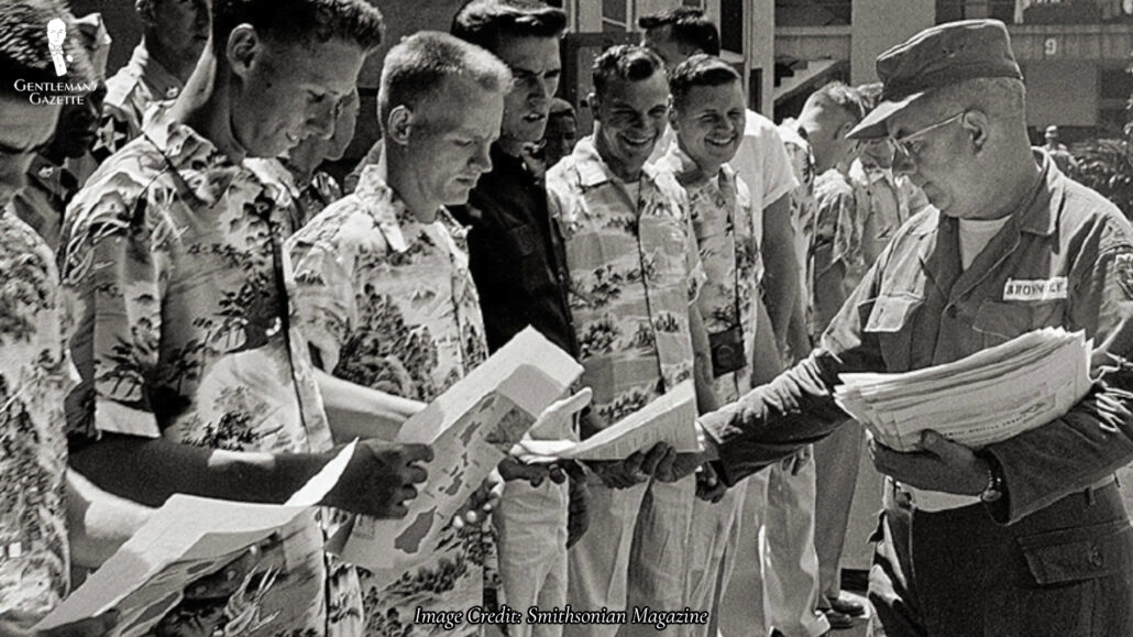 American troops wearing Hawaiian Shirts