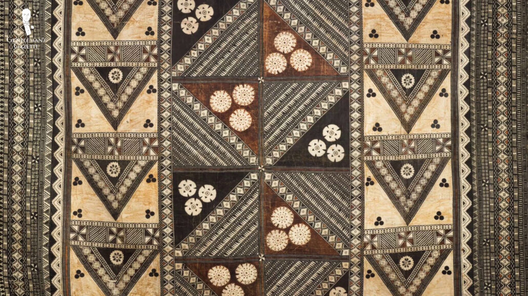 Close up of a traditional Tapa design