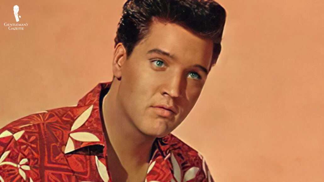 Illustration of Elvis Presley wearing a Hawaiian Shirt