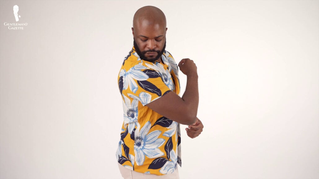 Kyle Trying out his new Hawaiian Shirt