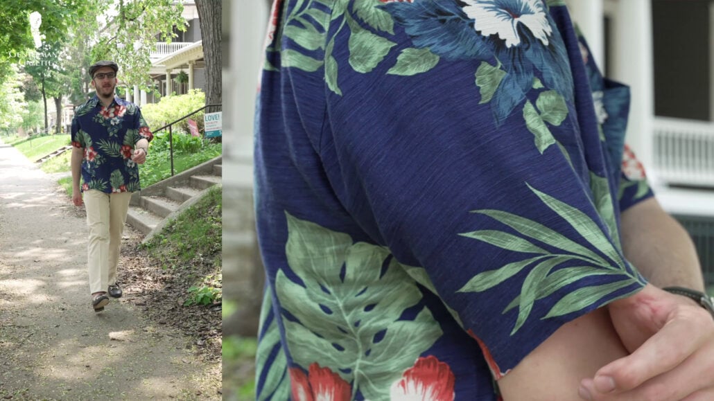 EJ taking a stroll in his Floral themed outfit