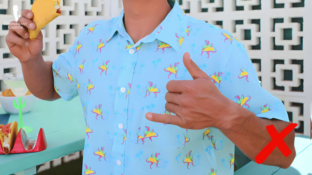 A Hawaiian shirt design that falls more into being tacky than classy