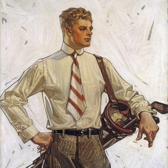J C Leyendecker Captures A Preppy Golfer J C Leyendecker captures a preppy golfer