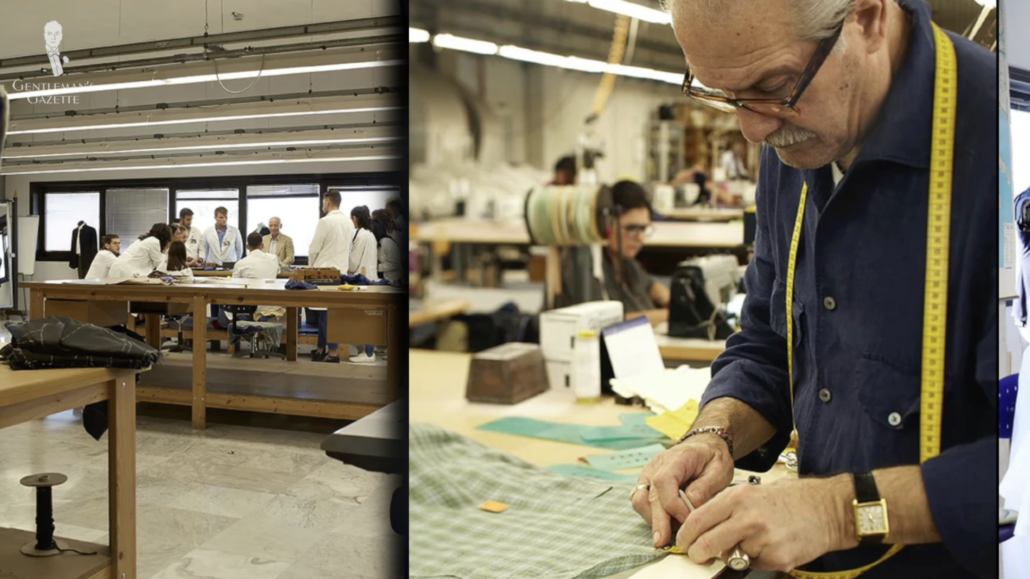 Kiton Trains Expert After Expert Kiton started the School of Tailoring to produce experts to creare their jackets.