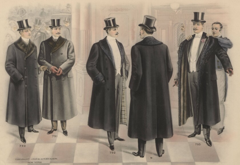 Photo of Formal evening overcoats c 1905