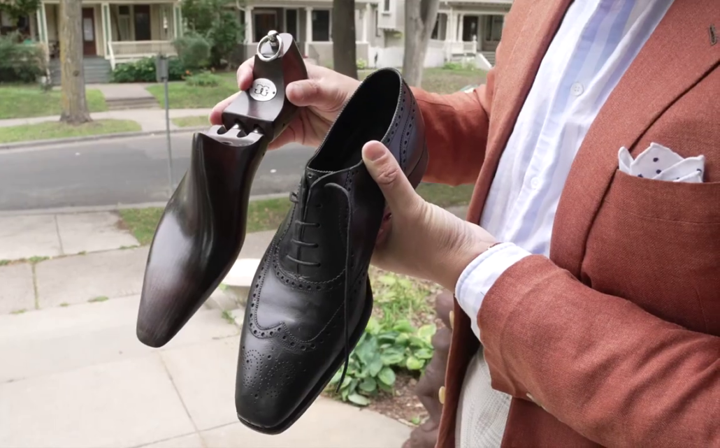 Gaziano & Girling brogue shoes plus its original shoe tree for $250 -- such a fantastic deal!