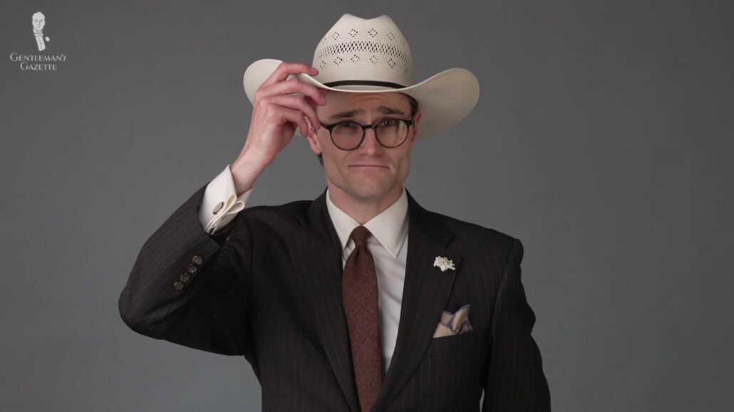 Preston Wearing A Stetson Western Hat Preston wearing a Stetson Western hat.