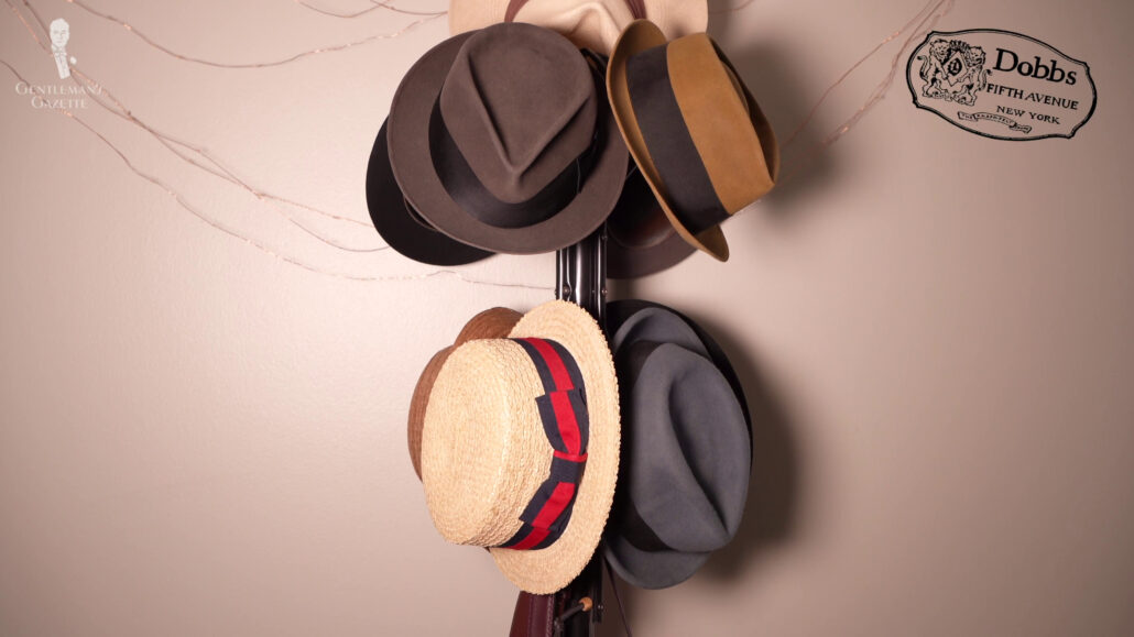 Preston's Dobbs hat collection.