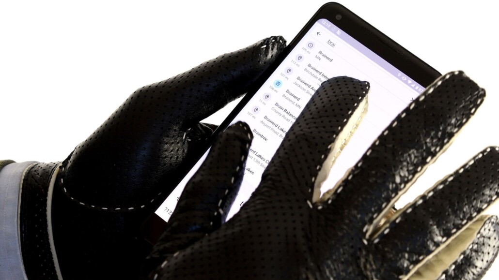 Black and Off-White Driving Touchscreen Gloves