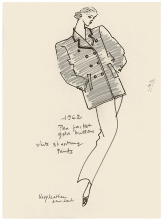 Sketch of lady's peacoat