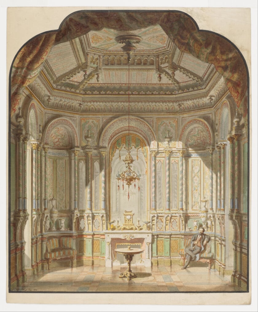 Emmanuel Coulange Lautrec A Moorish Smoking Room Image Credit Wikimedia Painting of a smoking room