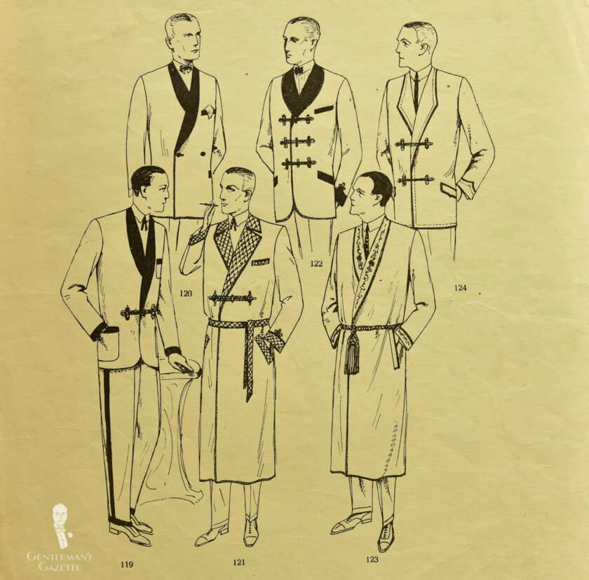 Illustration of German smoking jacket styles 1924 and 25