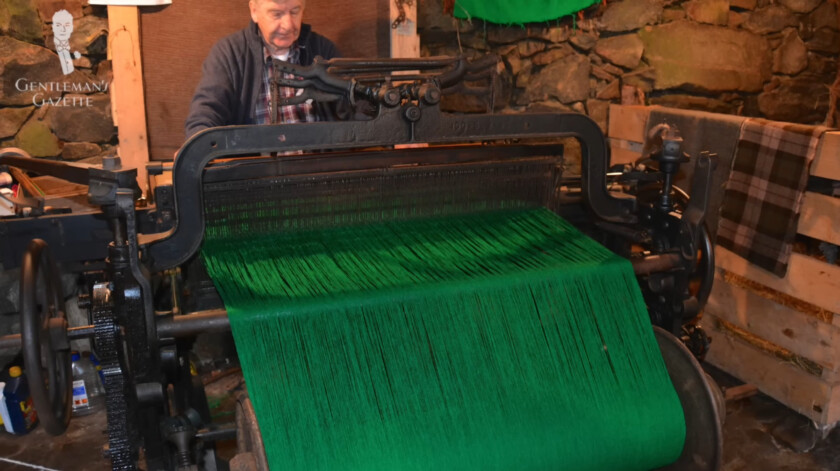 Photo of tweed on a loom
