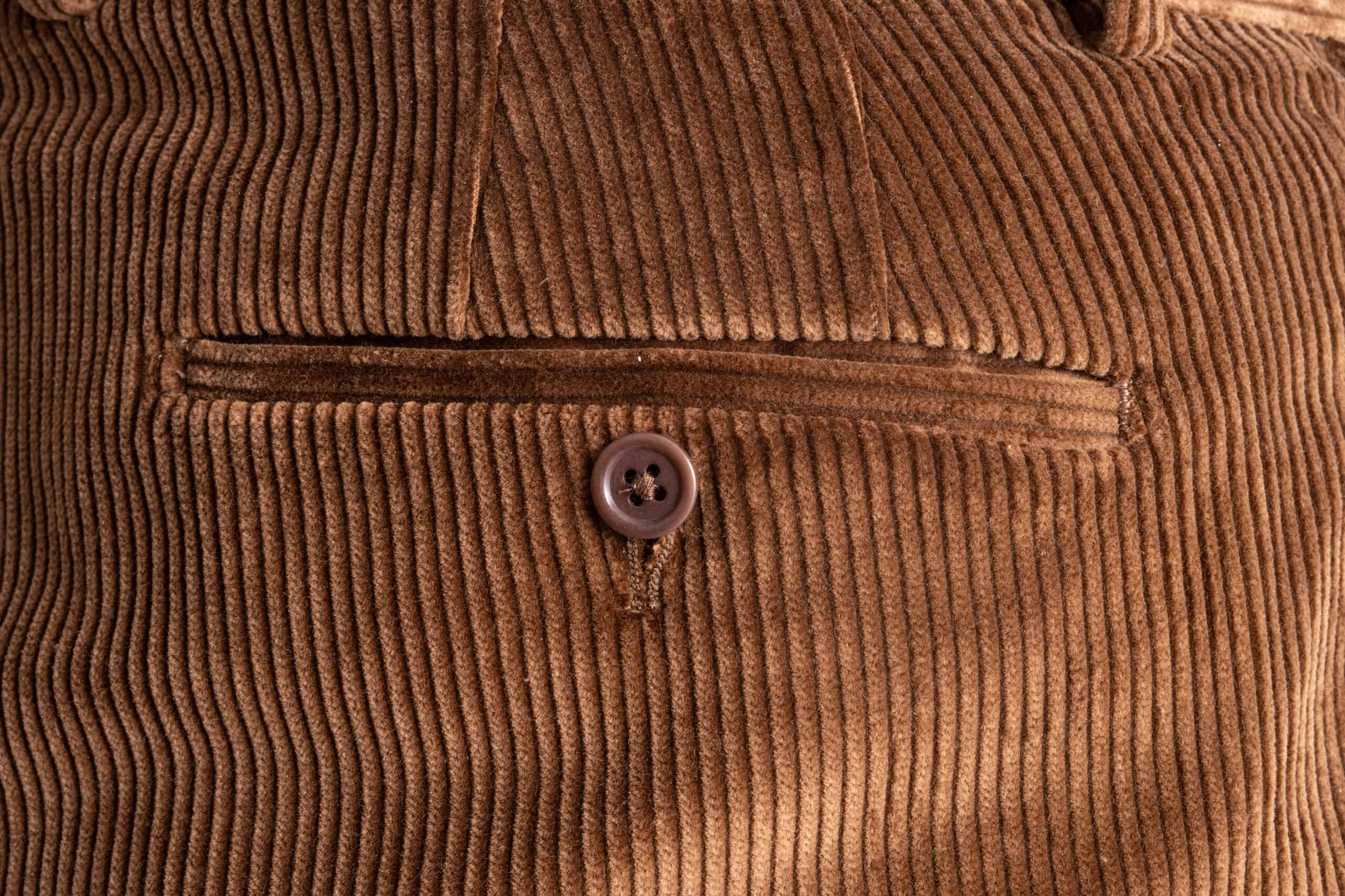 Photo of Closeup of cognac corduroy fabric