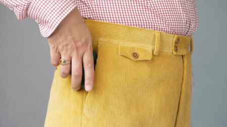 Photo of the Full pockets on corduroy trousers