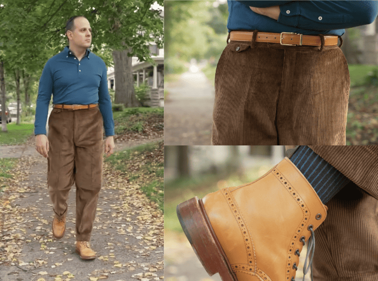 Raphael is looking dapper with his unstudied outfit featuring a Stancliffe corduroy together with outher Fort Belvedere products