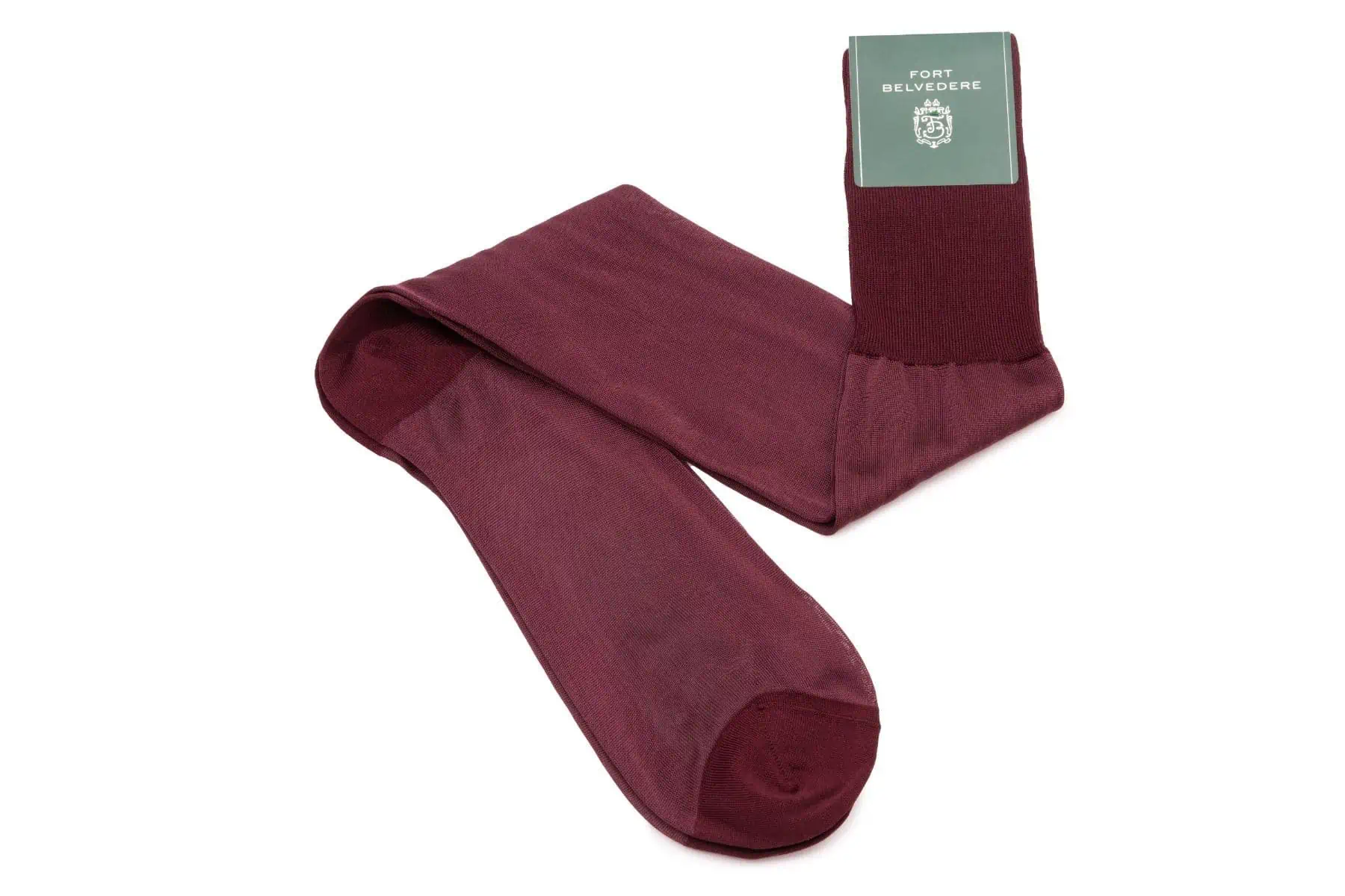 Finest Socks In The World - Over The Calf in Burgundy Silk