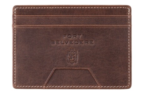 photo of Antique Mahogany Slim Card Carrier Wallet with Cash Pocket in Full Grain Montecristo Leather