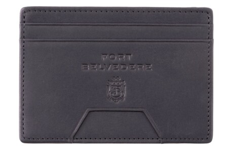 photo of a Black Slim Card Carrier Wallet with Cash Pocket in Full Grain Americana Leather