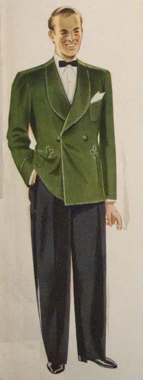 Green velvet smoking jacket