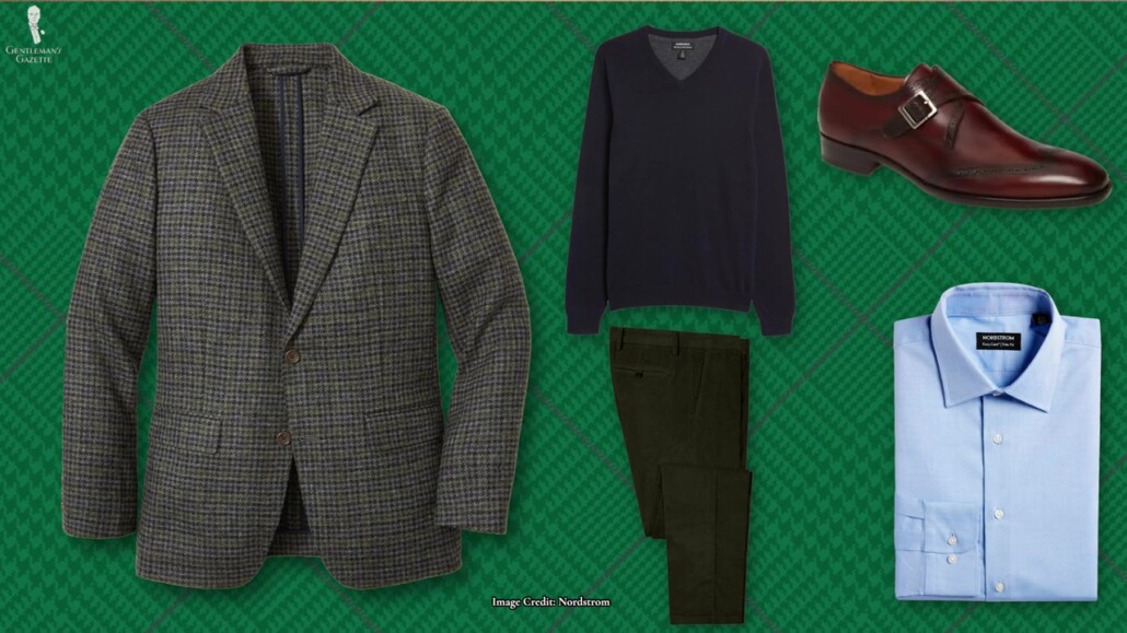 A polished business casual ensemble.
