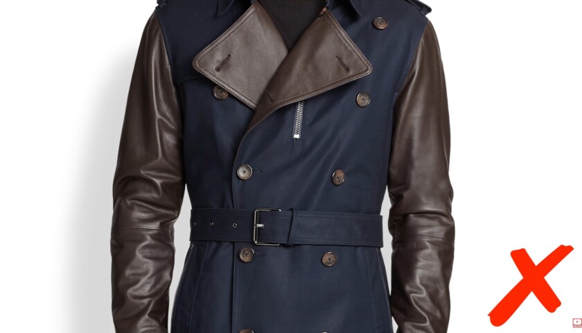 Photo of a blended leather and canvas coat