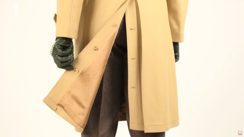 Photo of an overcoat with vent buttons
