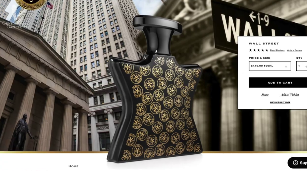 Screenshot of Wall Street Cologne sold online