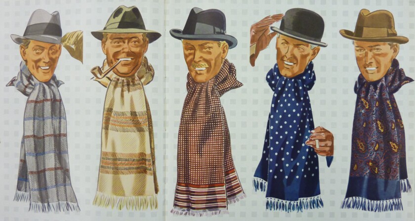 Illustration of various scarves
