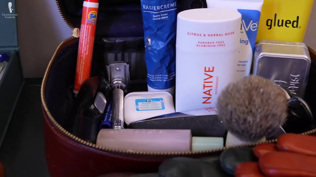 Raphael's Dopp kit for his other essentials.