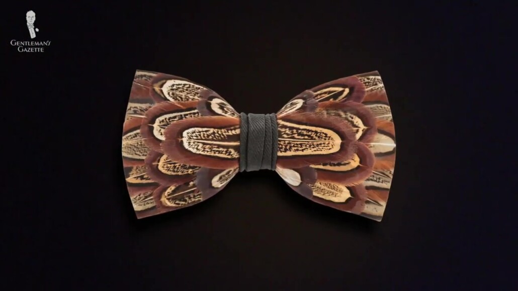 A feather bow tie