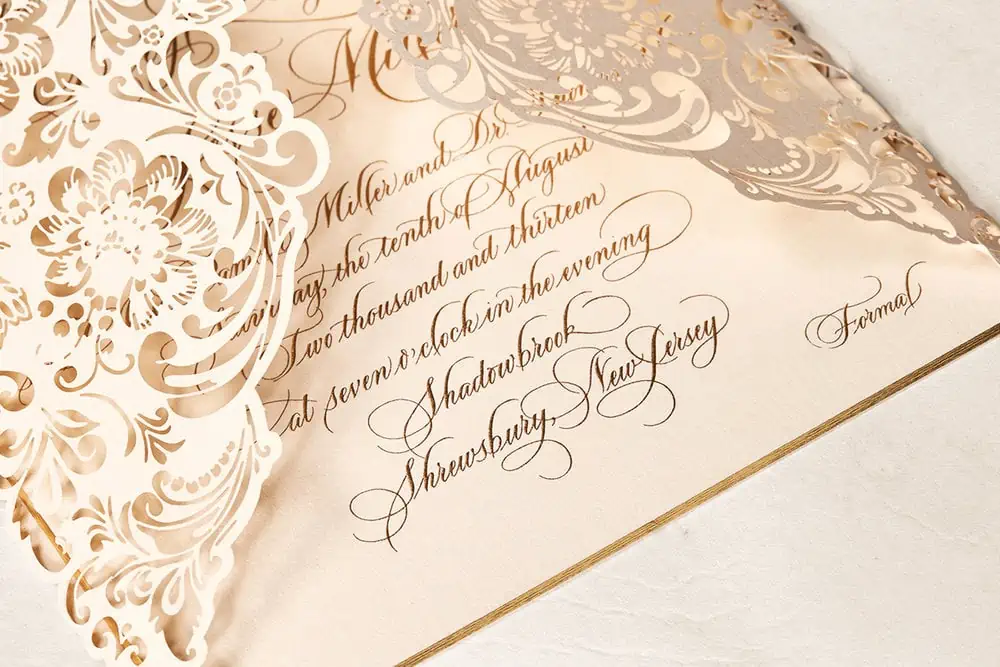 Formal Engraved Wedding invite