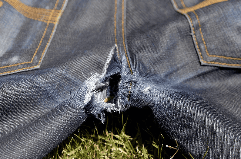 damaged denim jeans